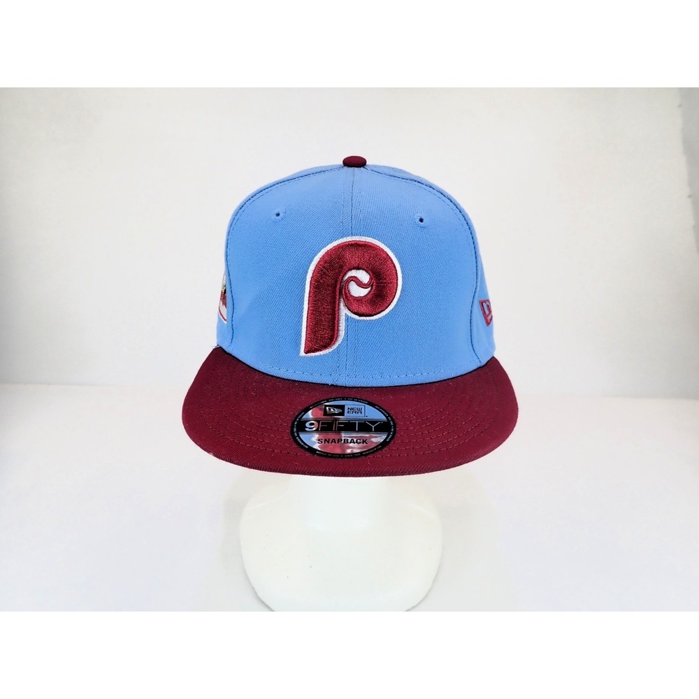 New Era 9FIFTY Philadelphia Phillies Snapback Hat Sky Blue Maroon Cooperstown